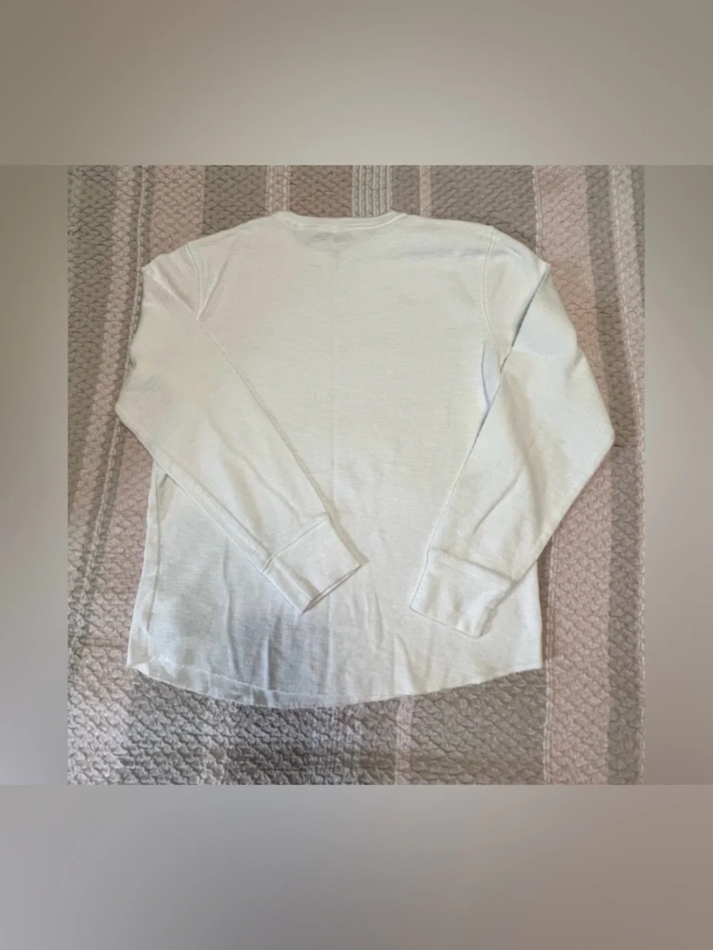 GAP White Crewneck Waffle Thermal Pullover Boy